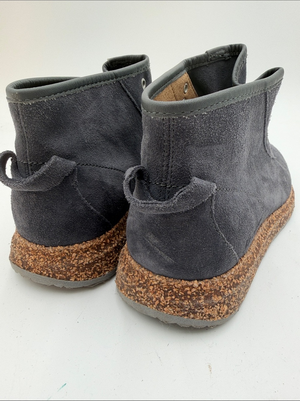 BIRKENSTOCK Atlin sz37 Graphite Suede High-Top Booties with Cork Midsole - Picture 6 of 11